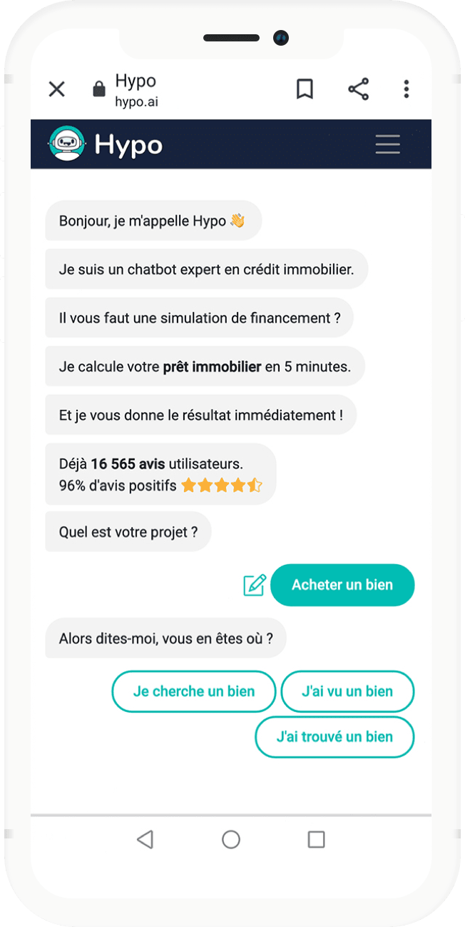 Simuler un crédit immobilier sur mobile
